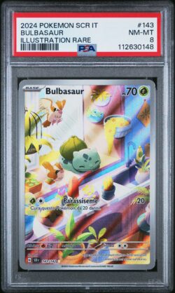 Pokémon TCG – Bulbasaur Illustration Rare 143/142 – PSA 8 – Corona Astrale – Italiano